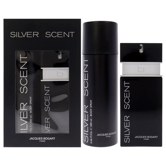 Silver Scent by Jacques Bogart for Men - 2 Pc Gift Set 3.33oz EDT Spray, 6.66oz Body Spray