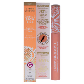 GrandeBROW 2-In-1 Tinted Brow Gel plus Brow Enhancing Serum - Light by Grande Cosmetics for Women - 0.12 oz Eyebrow Gel