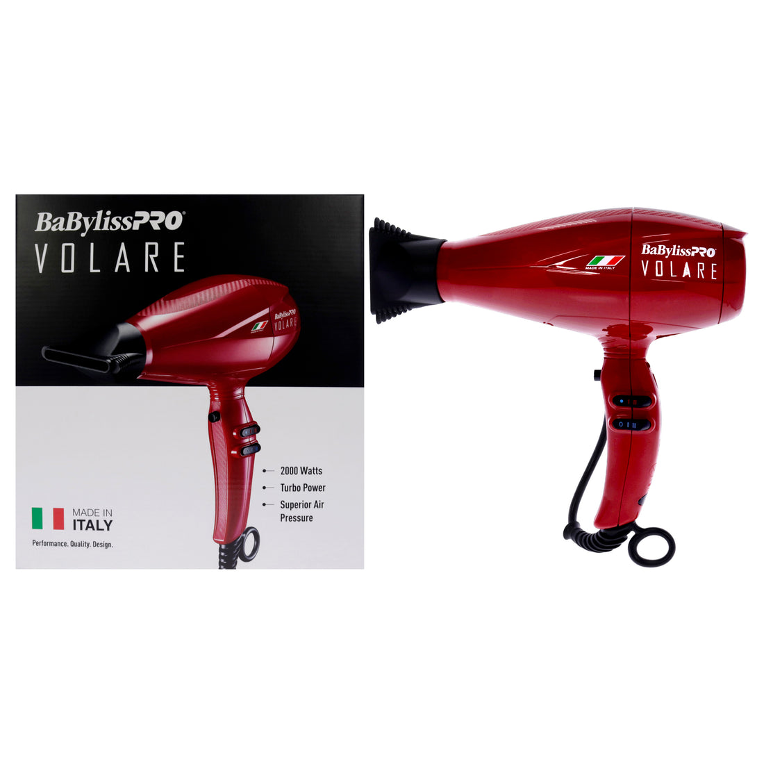 Babylisspro Volare Hair Dryer - BRVOL1 - Red