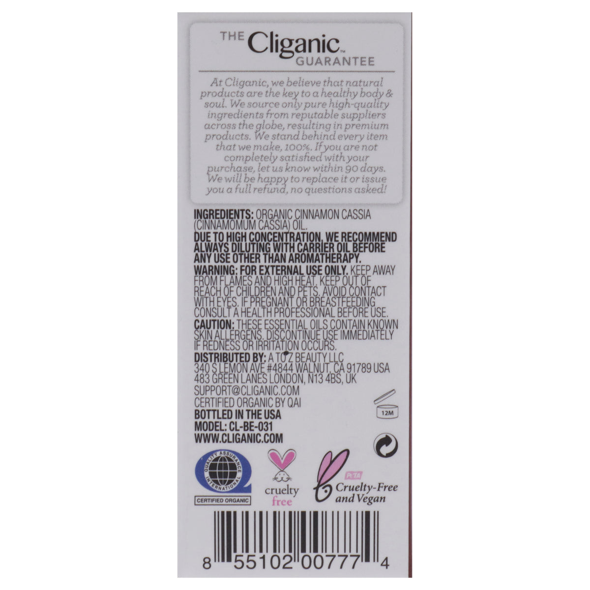Organic Cinnamon Cassia Oil