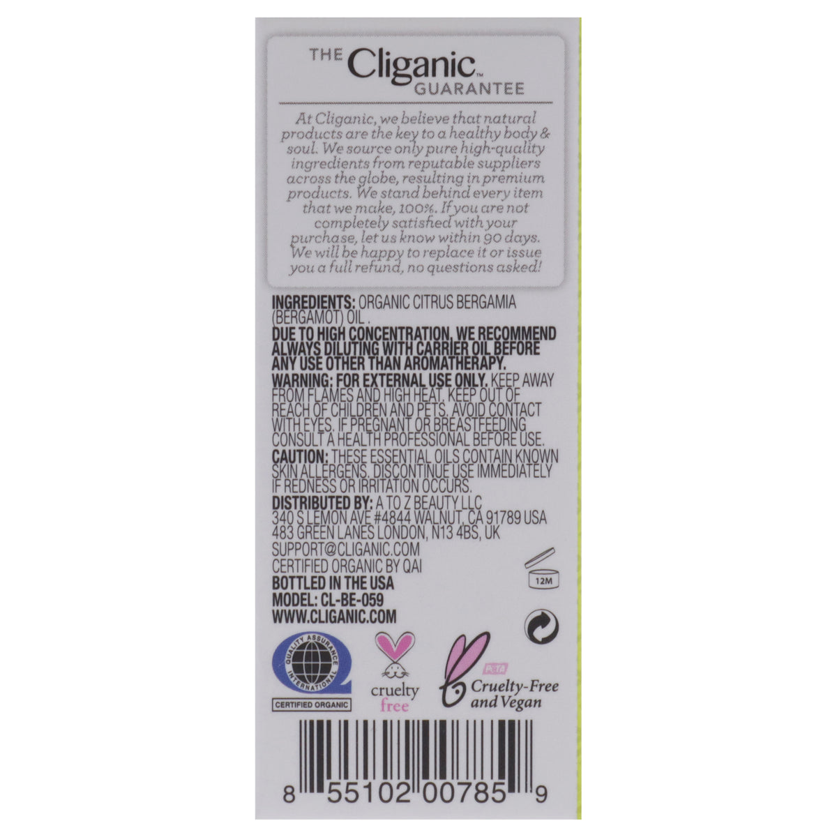 Organic Bergamot Oil
