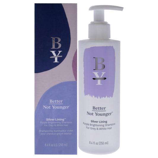 Silver Lining Purple Brightening Shampoo by Better Not Younger for Unisex - 8.4 oz Shampoo