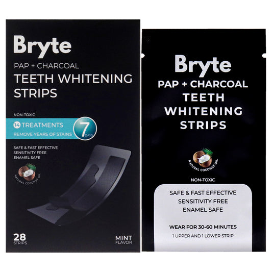 '+PAP Pus Charcoal Whitening Strips by Bryte for Unisex - 28 Pc Strips