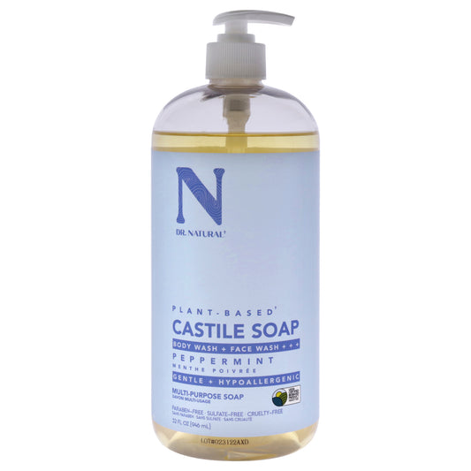 Castile Liquid Soap - Peppermint by Dr. Natural for Unisex - 32 oz Soap