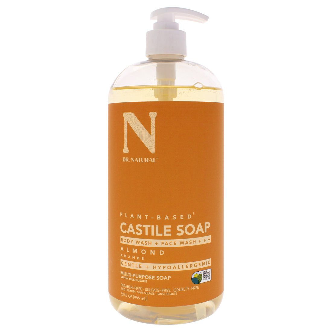 Dr. Natural Castile Liquid Soap - Almond