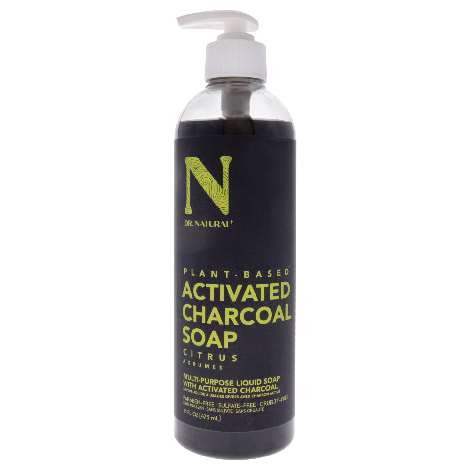 Activated Chacoal Liquid Soap - Citrus by Dr. Natural for Unisex - 16 oz Soap