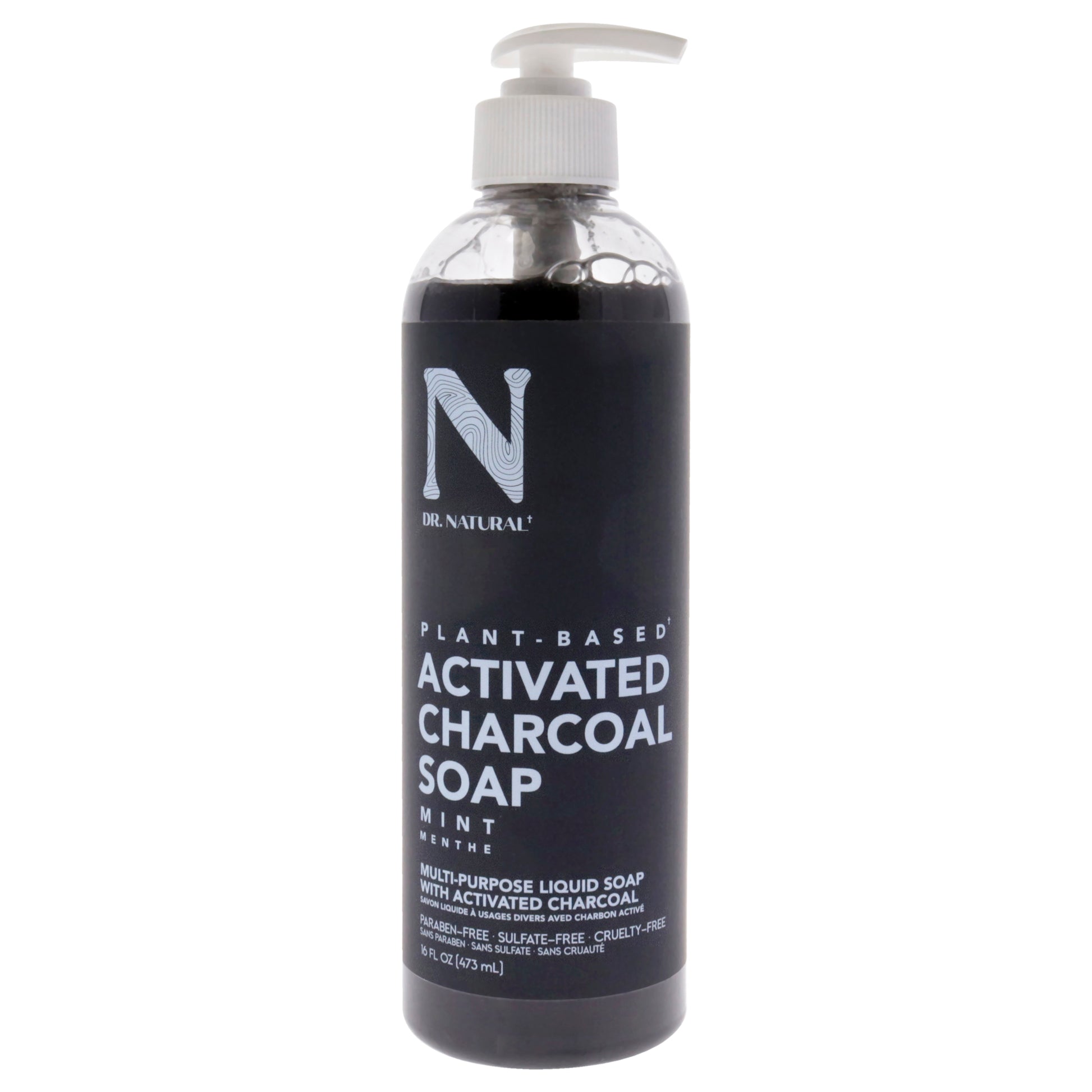 Activated Chacoal Liquid Soap - Mint by Dr. Natural for Unisex - 16 oz Soap