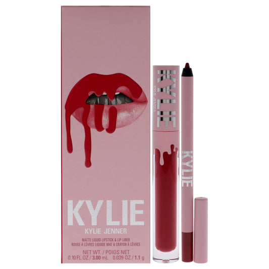 Matte Lip Kit - 401 Victoria by Kylie Cosmetics for Women - 2 Pc 0.10oz Matte Liquid Lipstick, 0.039oz Lip Liner