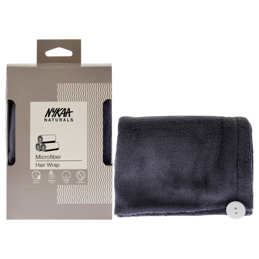 Microfiber Hair Wrap Towel - Grey