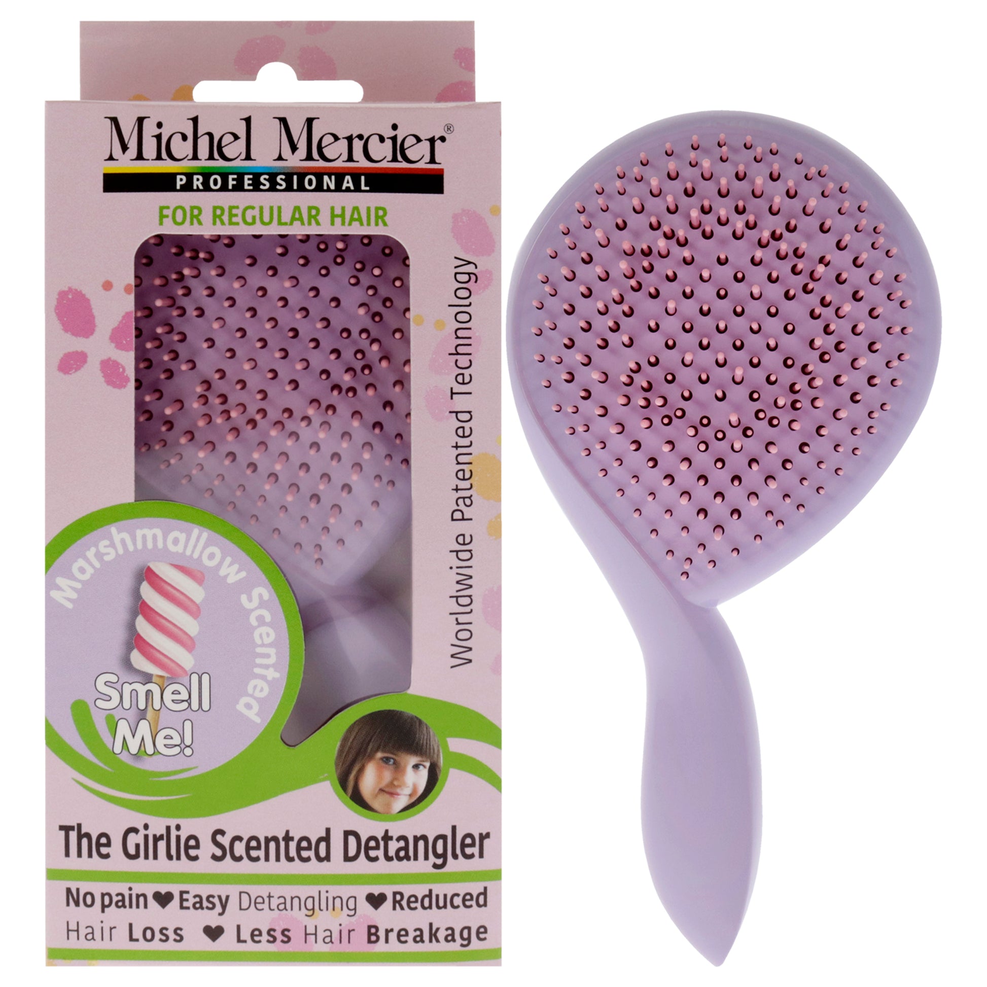 The Girlie Scented Detangler Brush Marshmallow Normal Hair - Purple