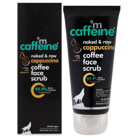 Naked and Raw Coffee Face Scrub - Cappuccino - All Skin Types by mCaffeine for Unisex - 2.6 oz Scrub