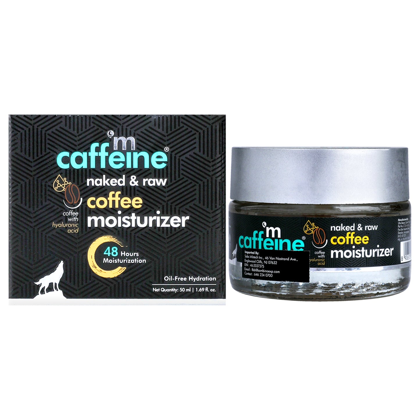 Naked and Raw Coffee Moisturizer - Hyaluronic Acid - Oil Free Hydration
