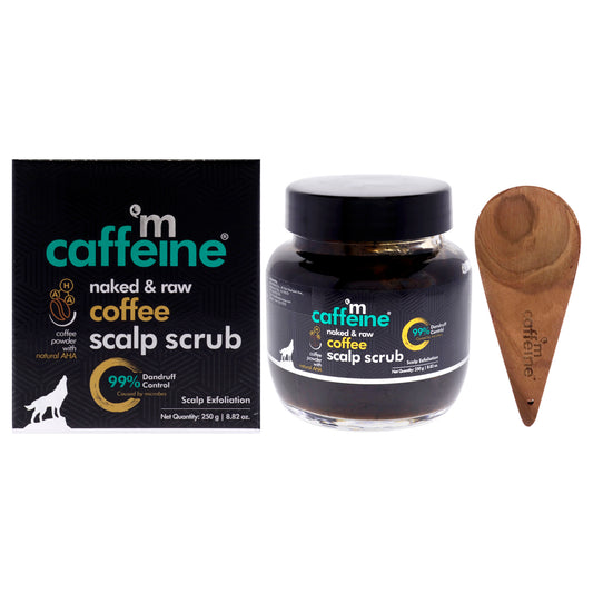 Naked and Raw Coffee Scalp Scrub - Natural Aha - Scalp Exfoliation by mCaffeine for Unisex - 8.82 oz Scrub