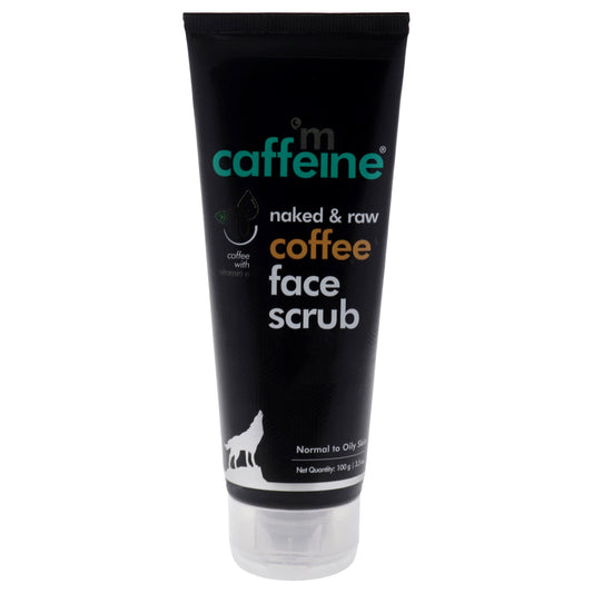 Naked and Raw Coffee Face Scrub - Vitamin E - Normal to Oily Skin by mCaffeine for Unisex - 3.5 oz Scrub