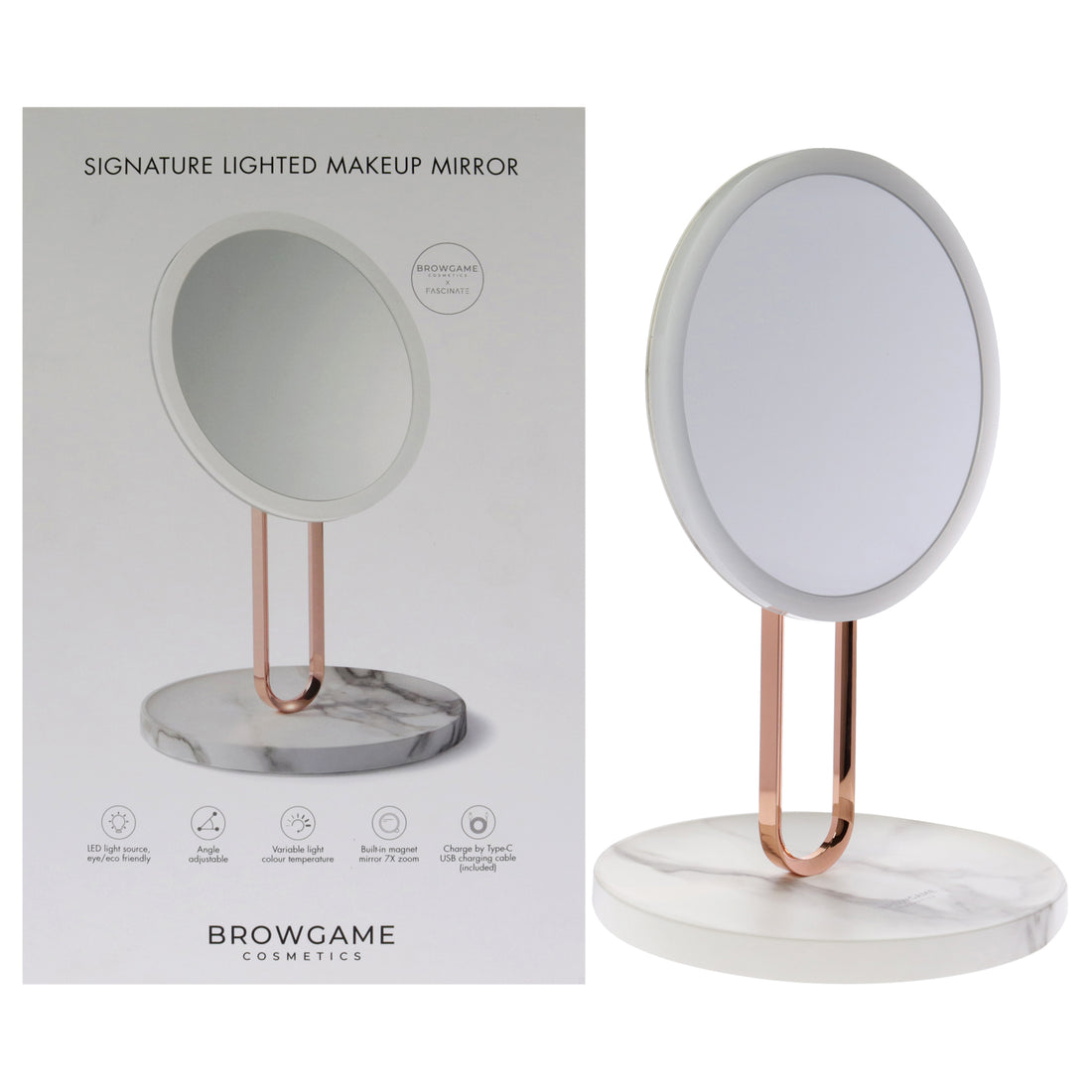 Signature Lighted Makeup Mirror by Browgame for Women - 1 Pc Mirror