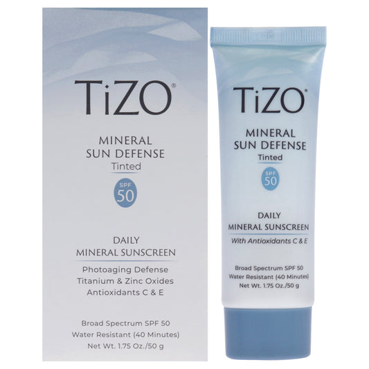 Mineral Sun Defense Tinted SPF 50 by Tizo for Women - 1.75 oz Sunscreen