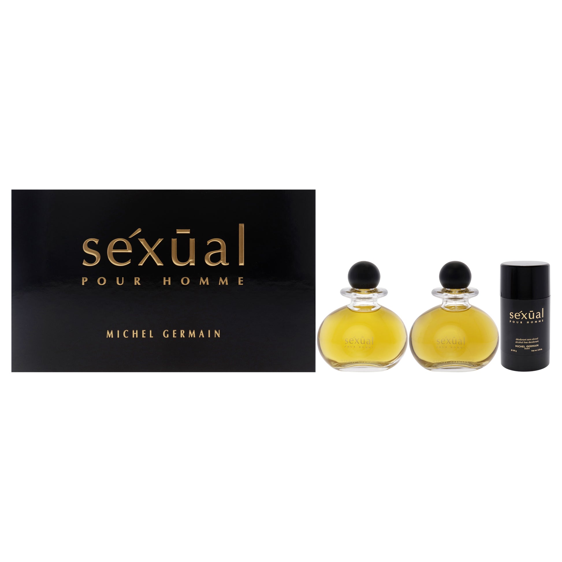 Sexual Pour Homme by Michel Germain for Men - 3 Pc Gift Set 4.2oz EDT Spray, 4.2oz After Shave, 2.8oz Deodorant Stick