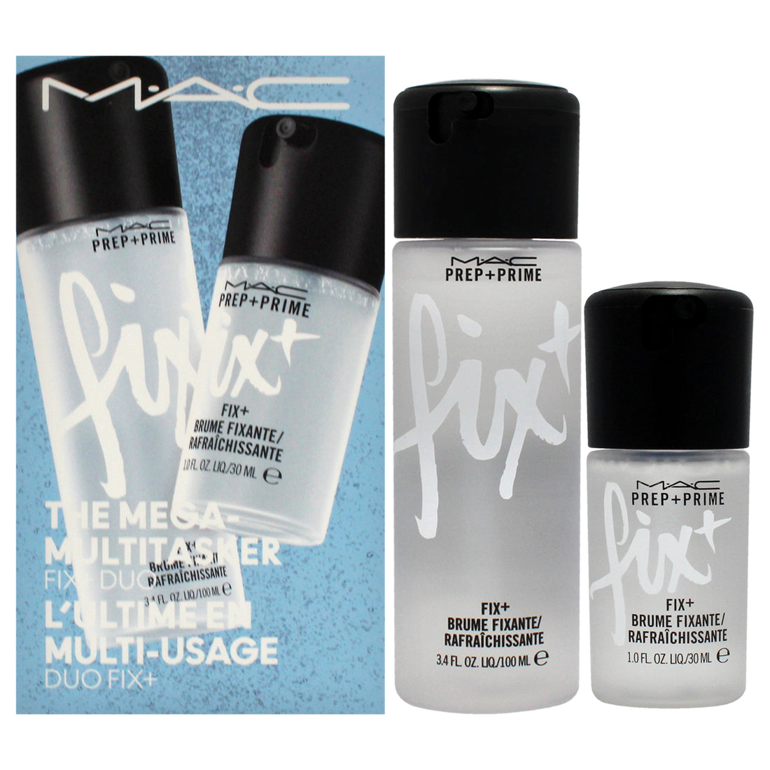 The Mega Multitasker Fix Plus Duo by MAC for Women - 2 Pc 1oz Prep Plus Prime Fix Plus, 3.4oz Prep Plus Prime Fix Plus