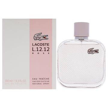 Lacoste Eau De L.12.12 Rose Eau Fraiche by Lacoste for Women - 3.3 oz EDT Spray