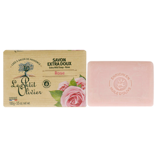 Extra Mild Soap - Rose by Le Petit Olivier for Unisex - 3.5 oz Soap
