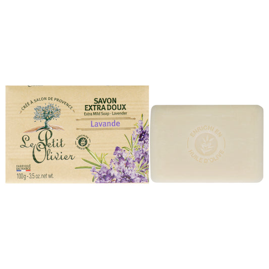 Extra Mild Soap - Lavender by Le Petit Olivier for Unisex - 3.5 oz Soap