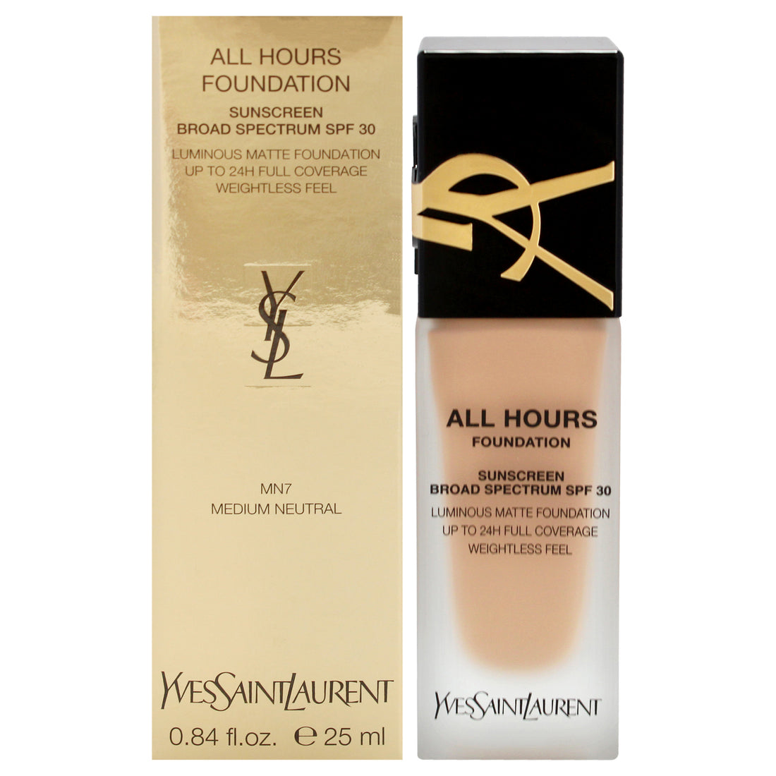 All hours Foundation SPF 30 - MN7 Medium Neutral by Yves Saint Laurent for Women - 0.84 oz Foundation