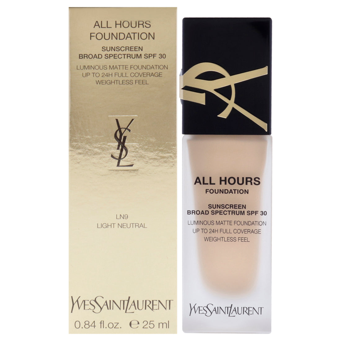 All Hours Foundation SPF 30 - LN9 Light Neutral by Yves Saint Laurent for Women - 0.84 oz Foundation