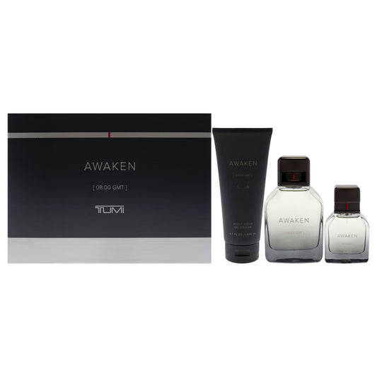 Awaken by Tumi for Men - 3 Pc Gift Set 3.4oz EDP Spray, 1oz EDP Spray, 6.7oz Body Wash