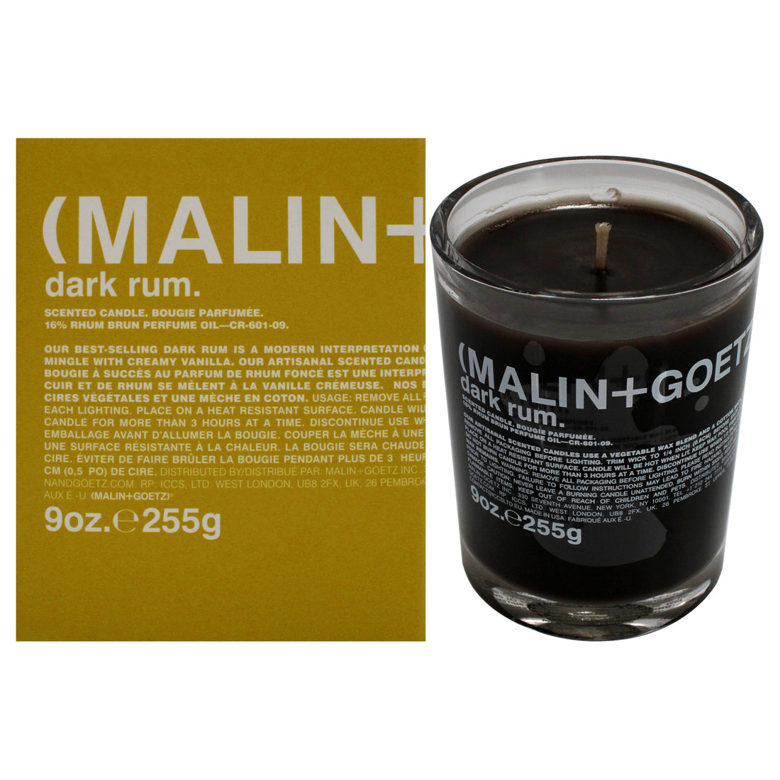 Scented Candle - Dark Rum by Malin + Goetz for Unisex - 9 oz Candle