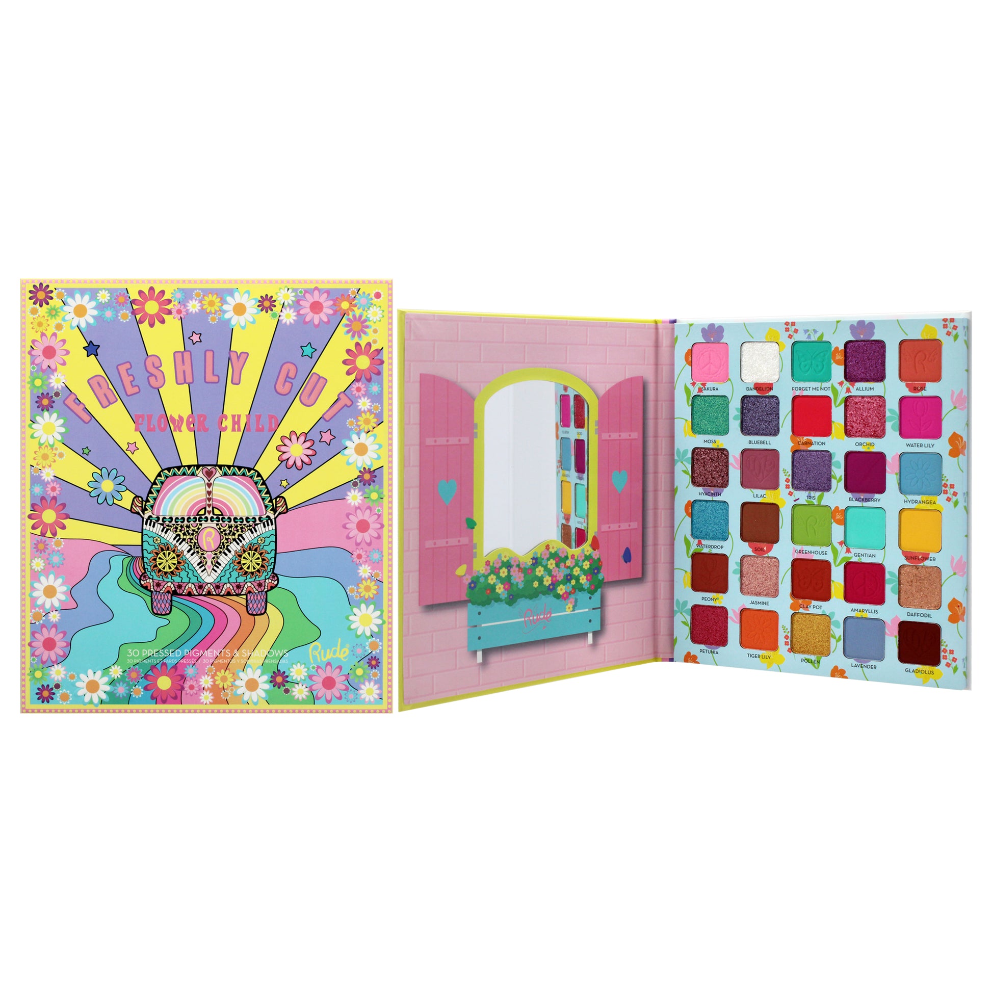 Rude Cosmetics Flower Child 30 Pressed Pigment and Shadows