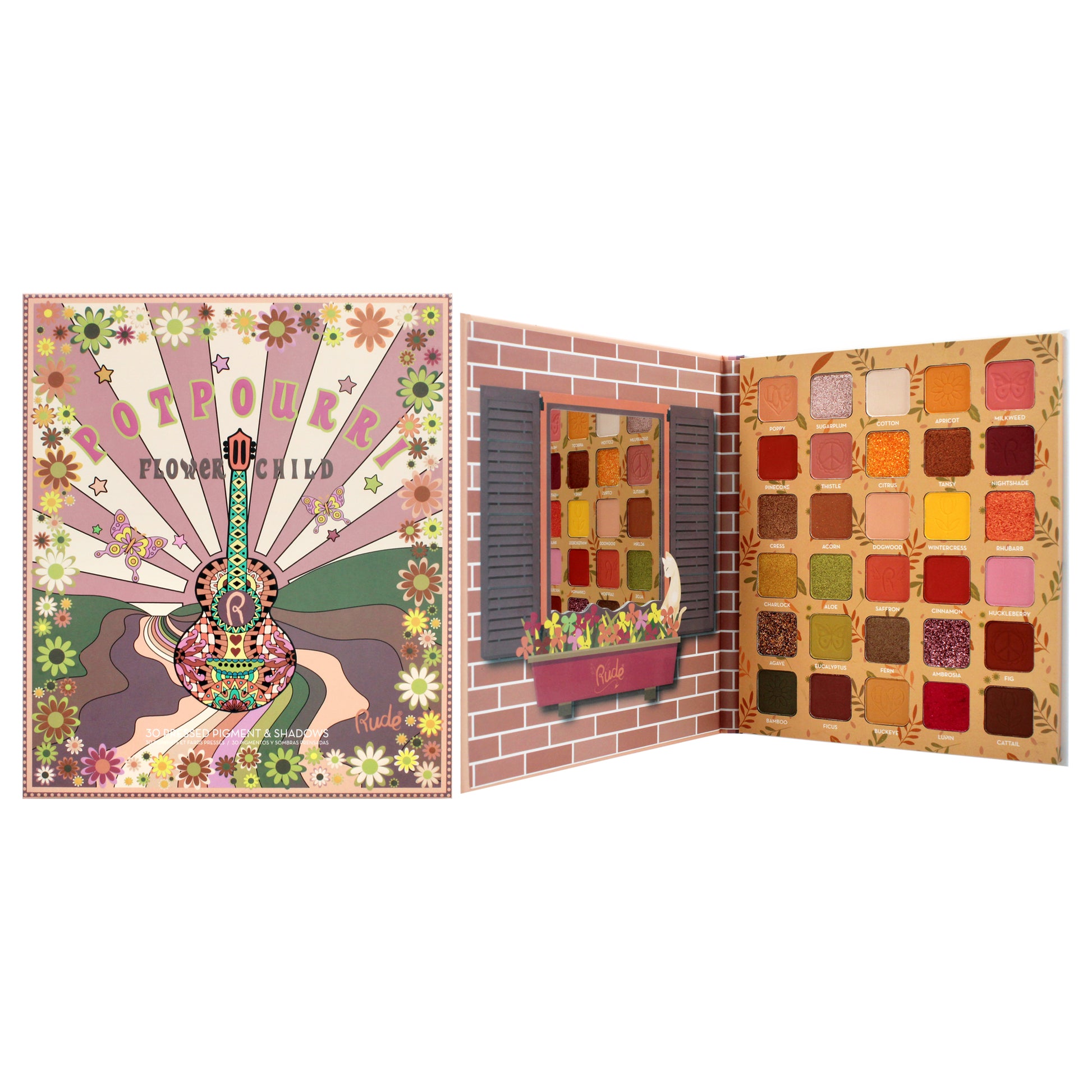 Rude Cosmetics Flower Child 30 Pressed Pigment and Shadows