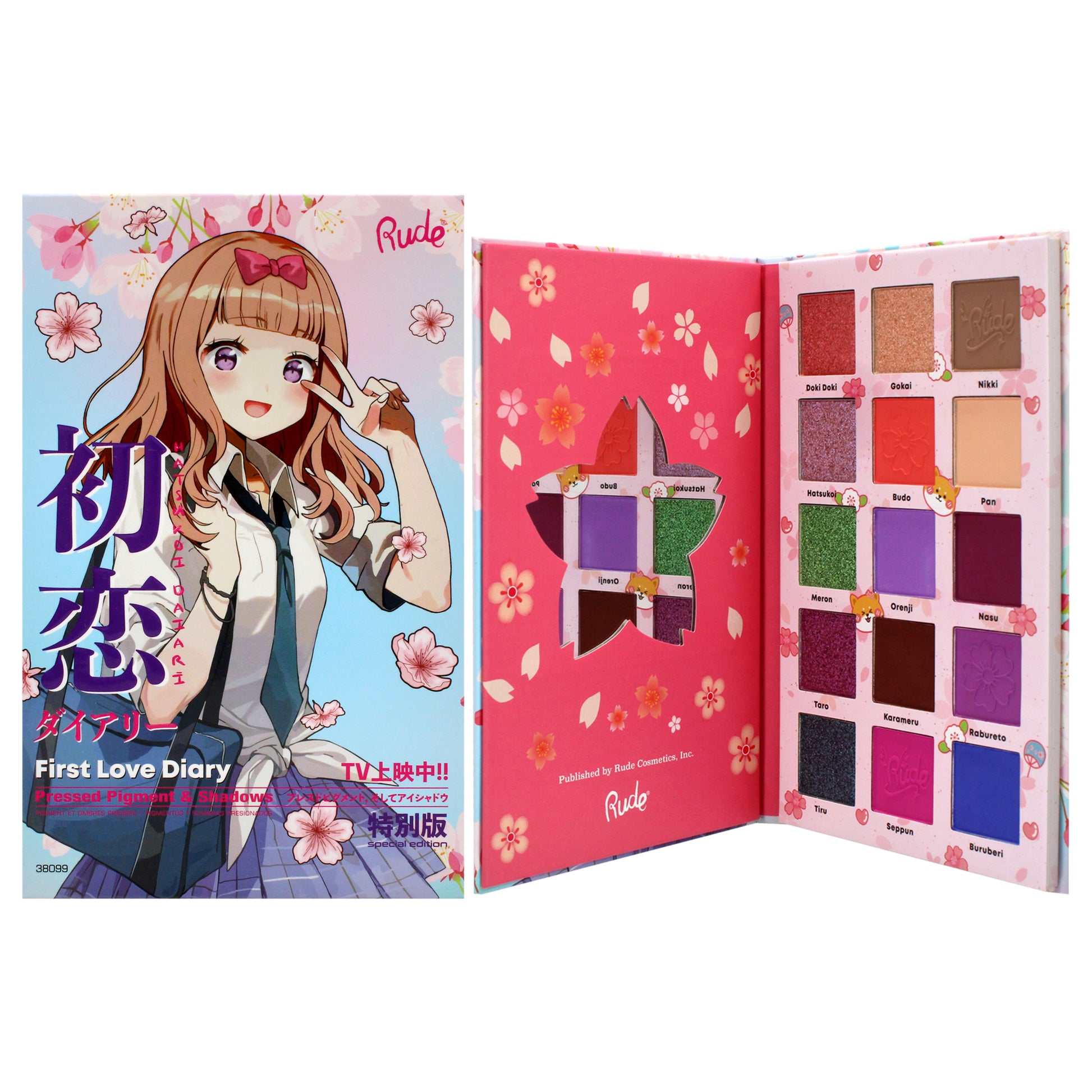 Rude Cosmetics Manga Collection Pressed Pigments and Shadows Palette