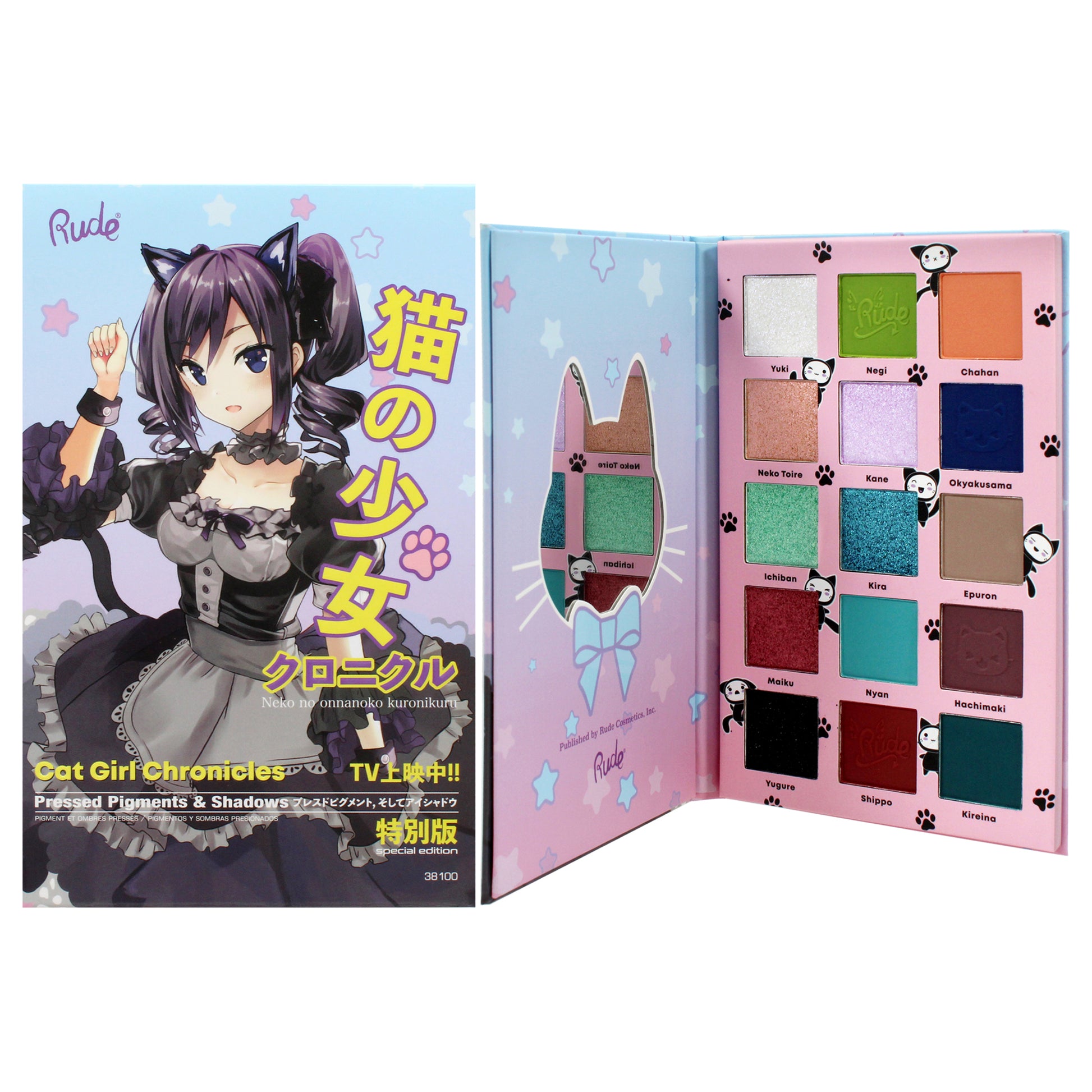 Rude Cosmetics Manga Collection Pressed Pigments and Shadows Palette