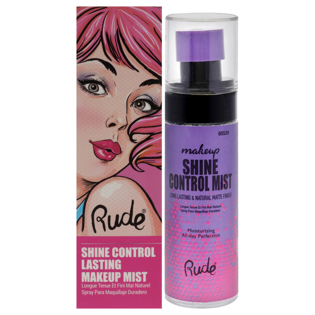 Shine Control Lasting Makeup Mist by Rude Cosmetics for Women - 2.028 oz Mist