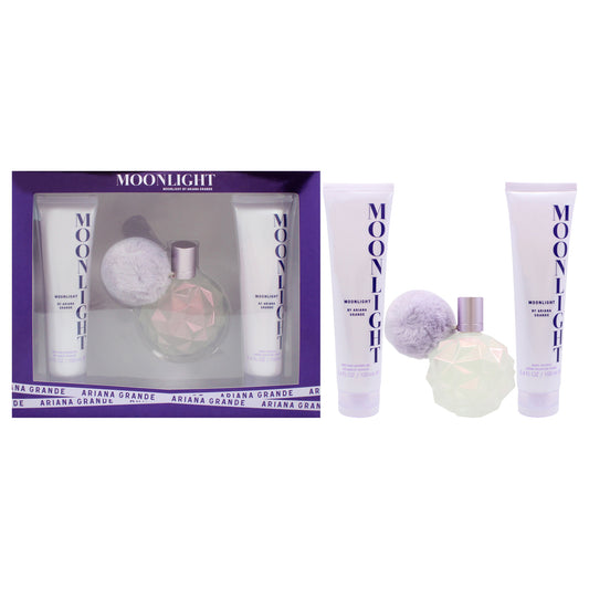 Moonlight by Ariana Grande for Women - 3 Pc Gift Set 3.4oz EDP Spray, 3.4oz Body Souffle, 3.4oz Shower Gel