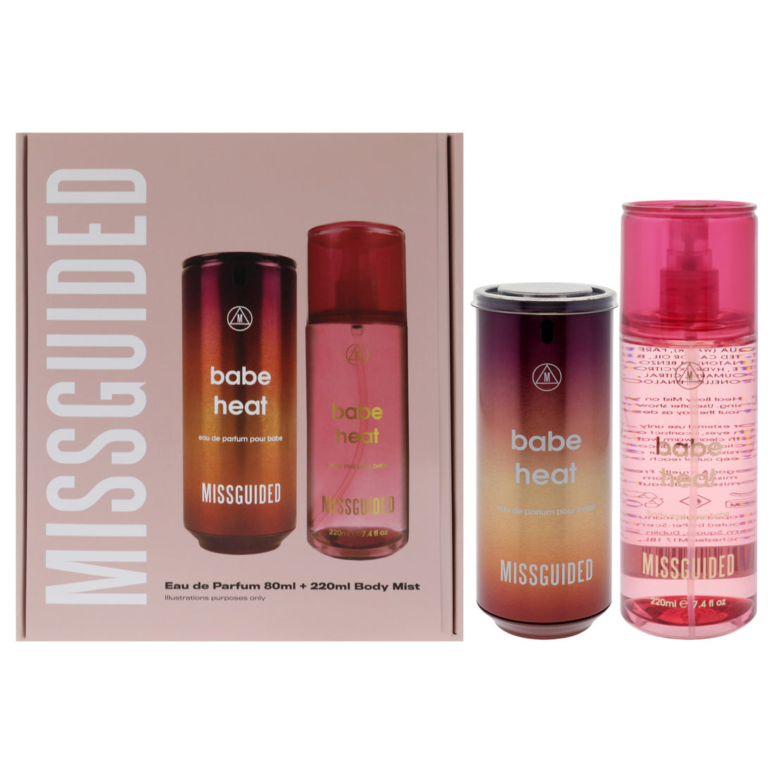 Babe Heat by Missguided for Women - 2 Pc Gift Set 2.7oz EDP Spray, 7.4oz Body Mist