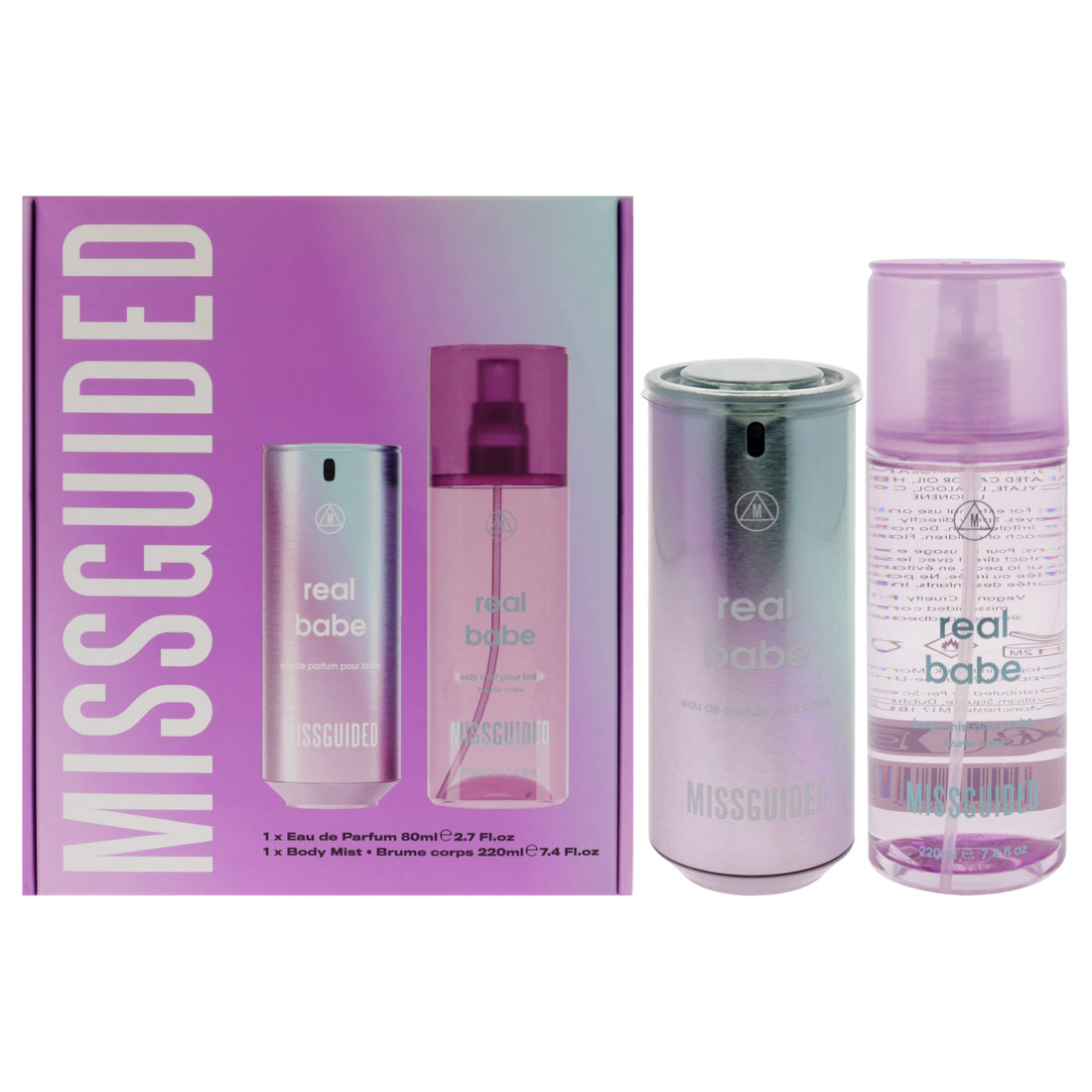 Real Babe by Missguided for Women - 2 Pc Gift Set 2.7oz EDP Spray, 7.4oz Body Mist