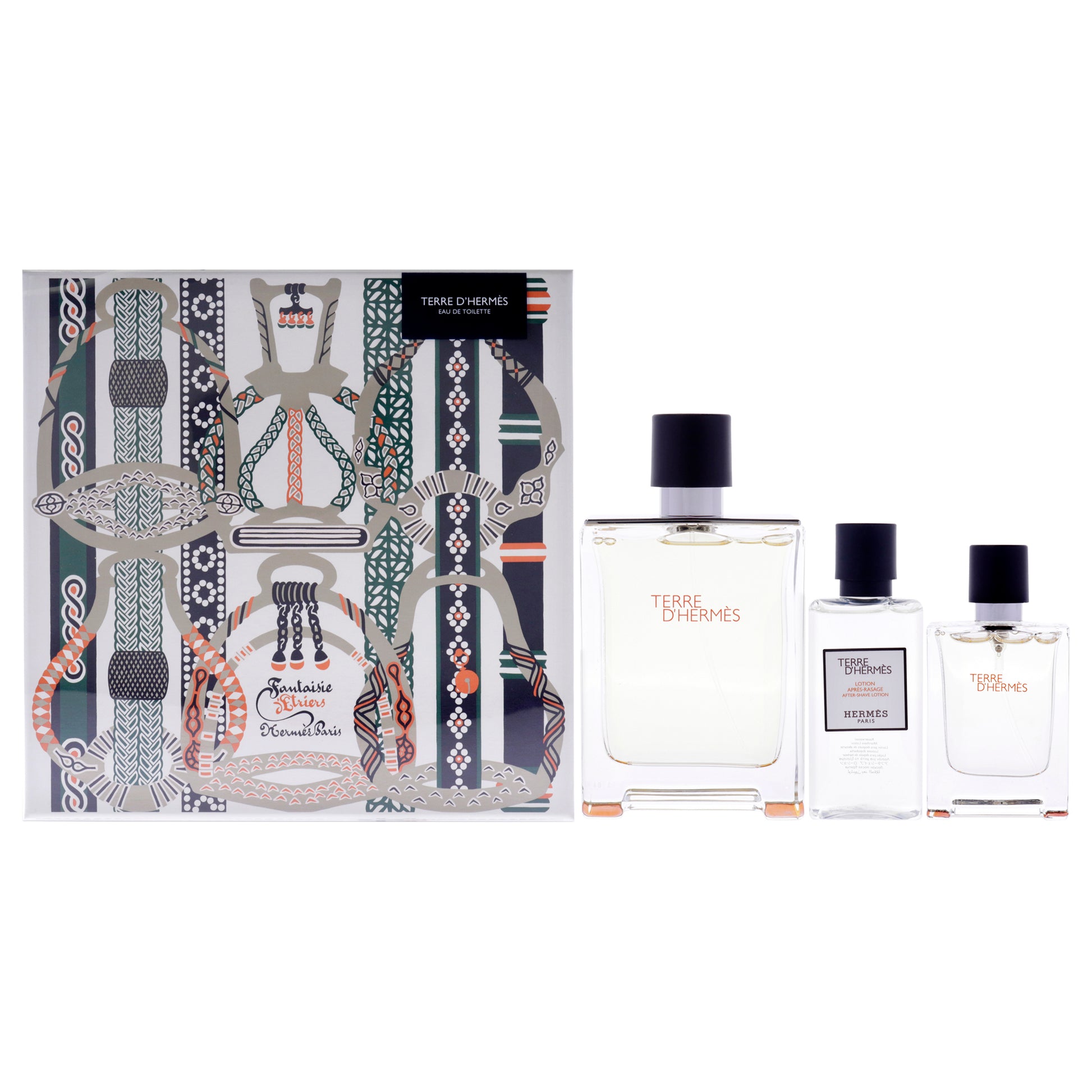 Terre Dhermes by Hermes for Men - 3 Pc Gift Set 3.3oz EDT Spray, 0.42oz EDT Spray, 1.35oz After Shave Lotion