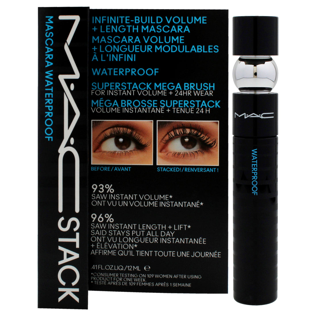 MAC Stack Superstack Mega Brush Waterproof Mascara - Black Stack