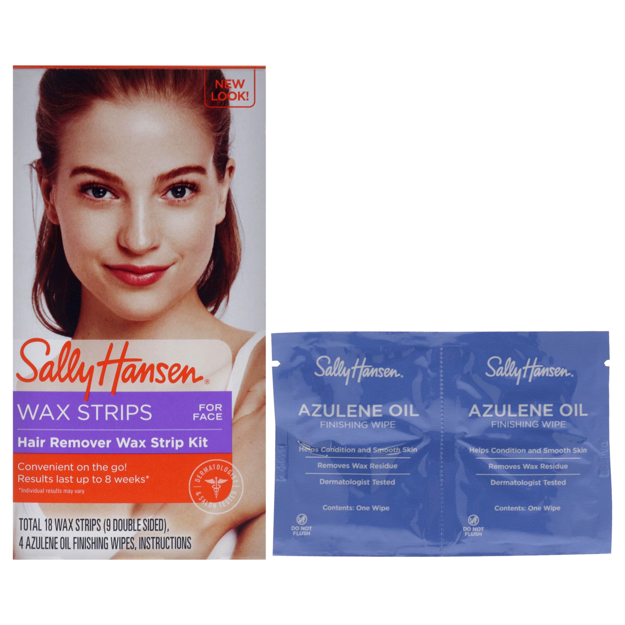 Wax Strips Hair Remover Kit For Face by Sally Hansen for Women - 22 Pc ...