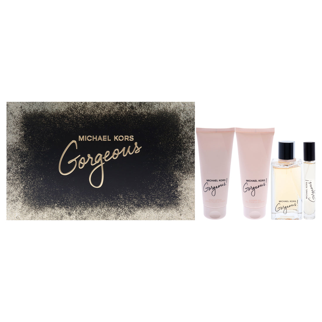 Gorgeous by Michael Kors for Women - 4 Pc Gift Set 3.4oz EDP Spray, 0.33oz EDP Spray, 3.4oz Body Lotion, 3.4oz Shower Gel