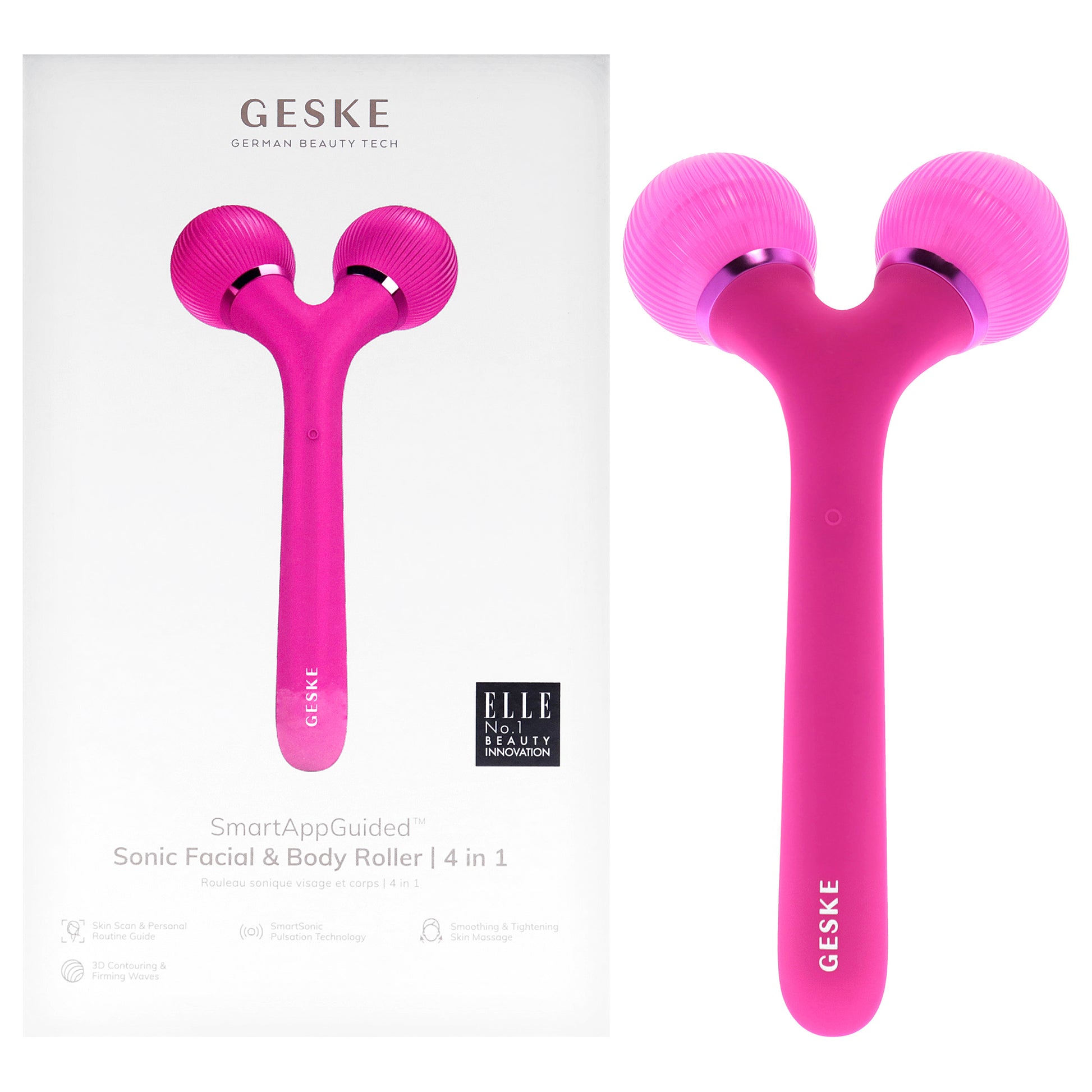 Sonic Facial and Body Roller 4 in 1 - Magenta