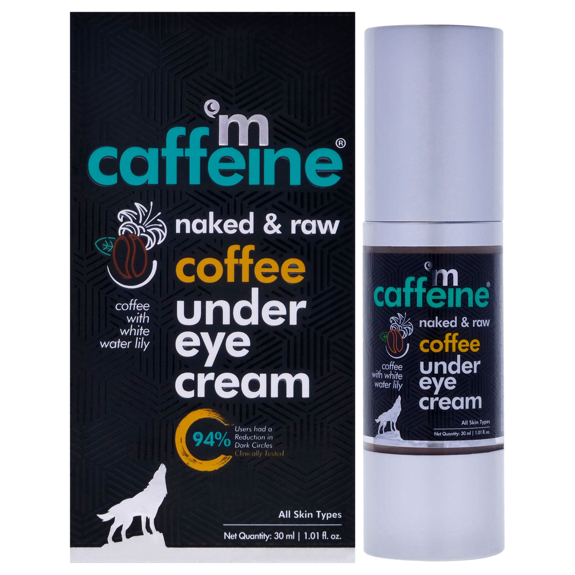 Naked and Raw Coffee Under Eye Cream - White Water Lily - All Skin Types