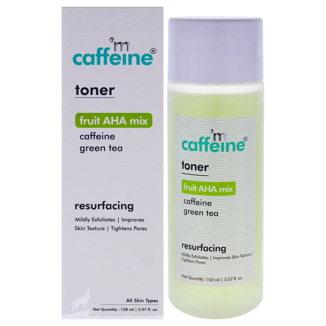 Fruit AHA Mix and Caffeine Green Tea Resurfacing Toner - All Skin Types