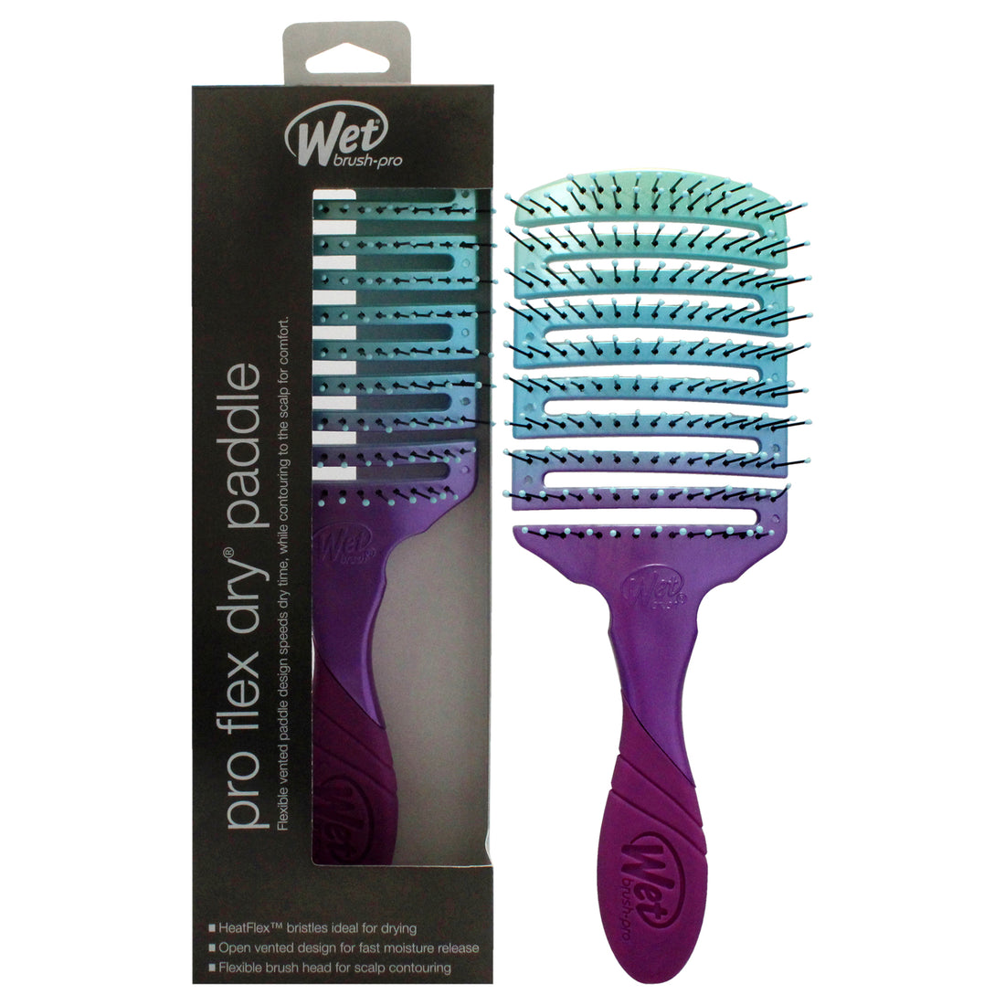 Pro Flex Dry Paddle Brush - Teal Ombre
