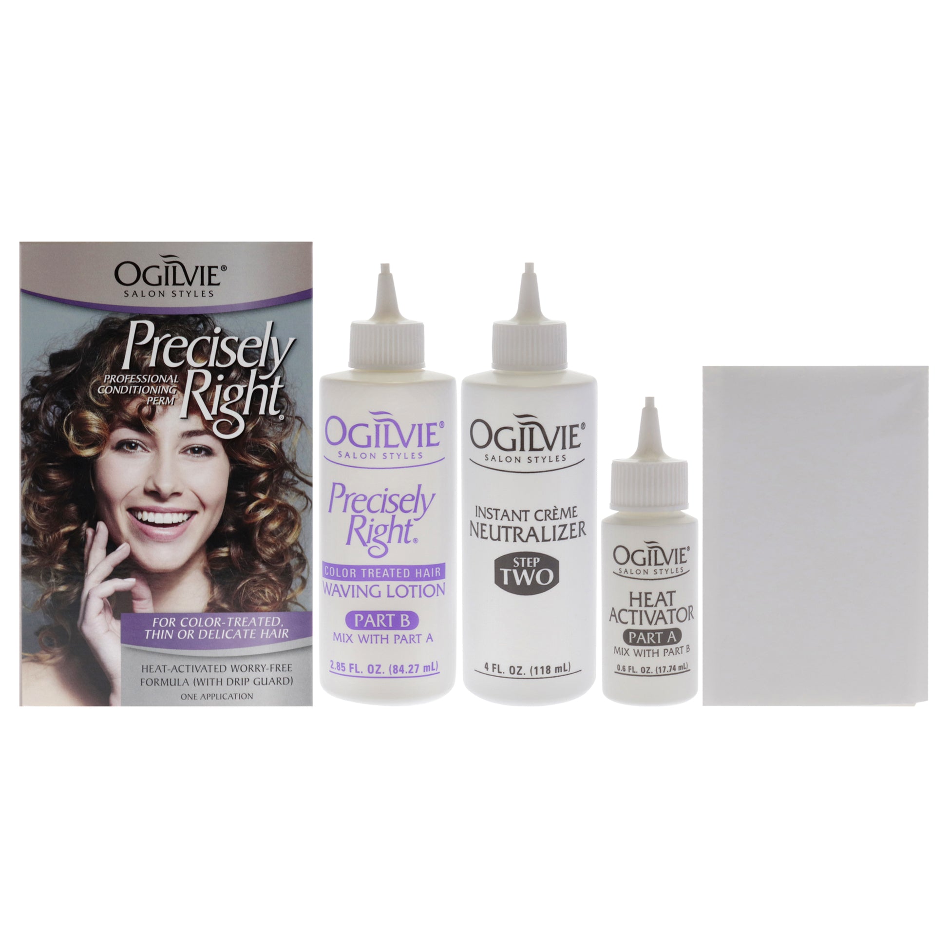 Precisely Right Professional Conditioning Perm Color-Treated Thin or Delicate Hair by Ogilvie Salon Styles for Women - 1 Application Treatment