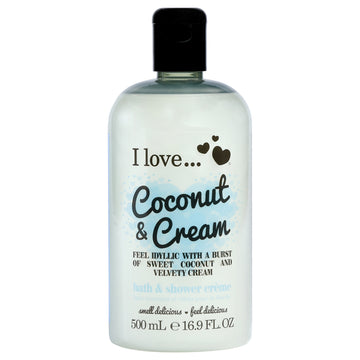 Bubble Bath and Shower Creme - Coconut and Cream by I Love Cosmetics for Women - 16.9 oz Shower Cream