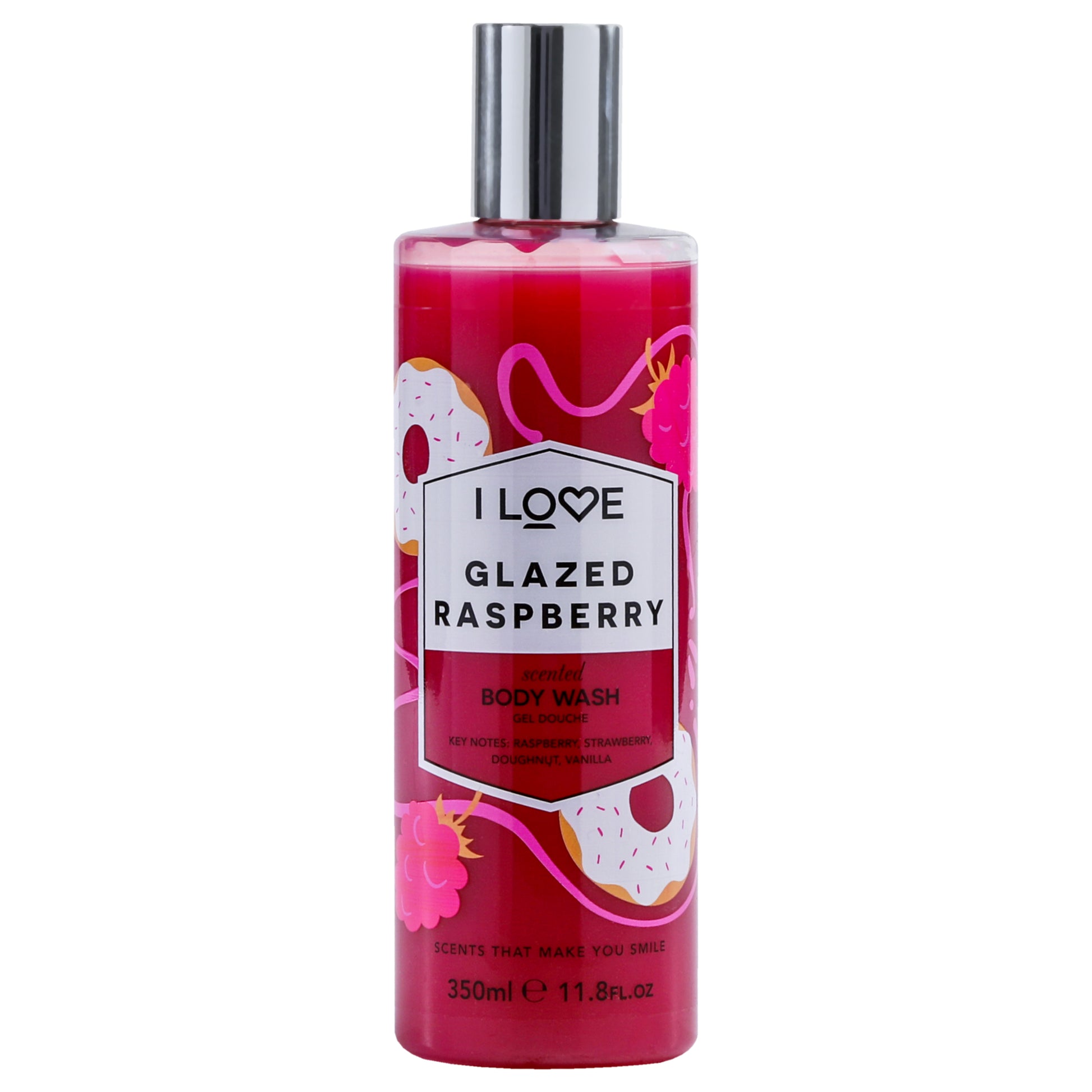 Scented Body Wash - Glazed Raspberry by I Love Cosmetics for Women - 11.8 oz Body Wash