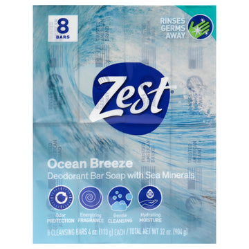 Bar Soap - Ocean Breeze by Zest for Women - 8 x 4 oz Bar Soap