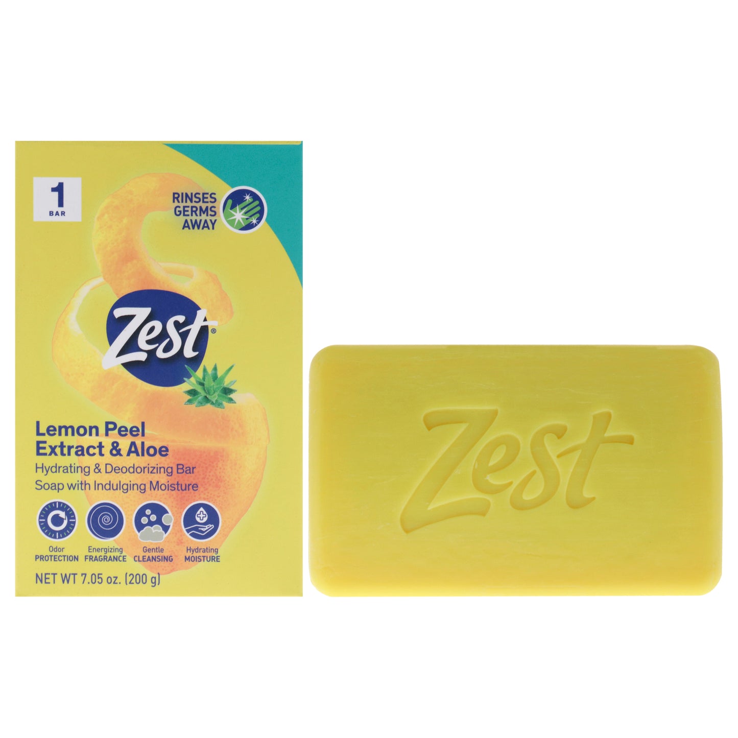 Hydrating and Deodorizing Bar Soap - Lemon Peel Extract and Aloe